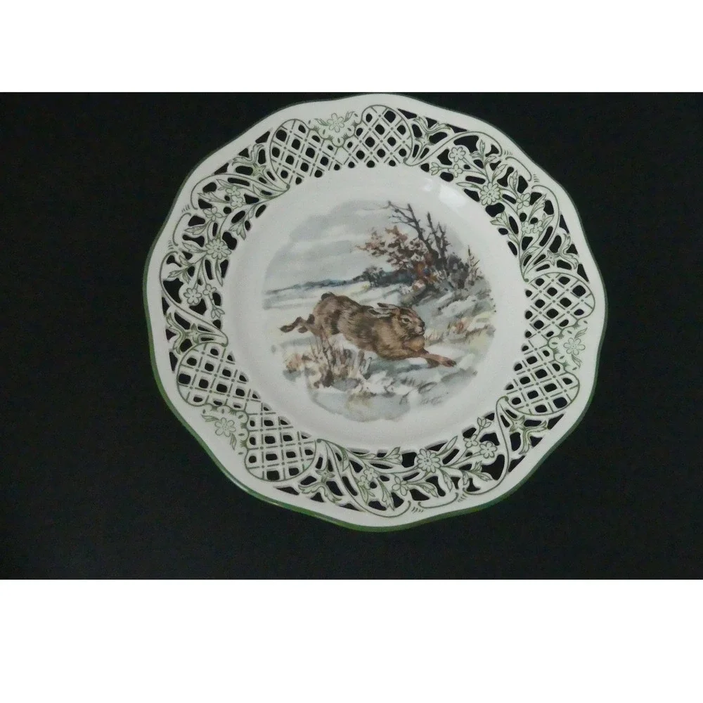 Schumann Arzberg Tradition Reticulated Plate Rabbit Hare Winter B4avaria 7.5